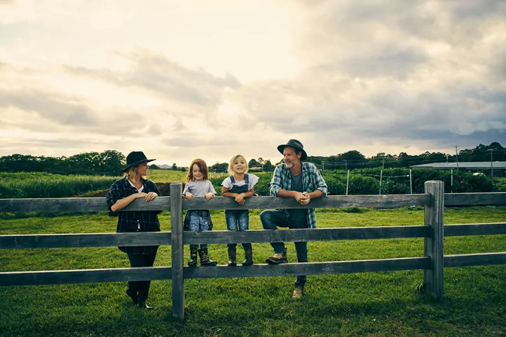 Their little family of four on the farm